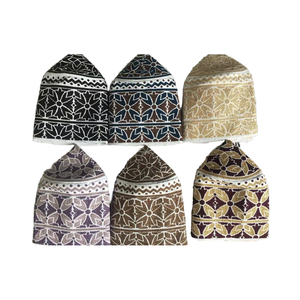 जैक्वार्ड कपास पुरुषों की जातीय टोपी पूजा के लिए लोकप्रिय क्लासिक मुस्लिम टोपी - Product Image 4