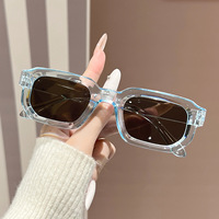 Lunettes de soleil unisexes noires à monture fine et unique, protection UV400, monture carrée, en stock 2026