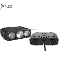 Projecteurs LED 200W pour Voiture, Feux de Grille avec Lentille, DRL et Ventilateur, Feux Antibrouillard de Conduite, Feux Auxiliaires Extérieurs pour Véhicules Tout-Terrain et Camions