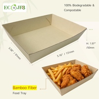 Barquette alimentaire compostable en fibre de bambou 5,16"x3,58"x1,97" Contenant jetable biodégradable pour restaurant Fabricant OEM personnalisé