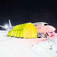 Tente de maintenance aéronautique temporaire gonflable en bâche PVC de haute qualité, imperméable, durable et résistante au vent, pour les réparations de moteurs à réaction