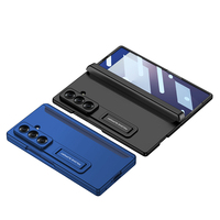 Étui magnétique GKK à protection intégrale et étanche en PC avec support intégré pour Z Fold 7/6/5/4, couleur unie, coques de téléphone 360°
