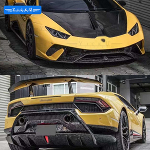 YICKU pour <span class=keywords><strong>Lamborghini</strong></span> Huracan LP580 LP610 mise à niveau vers le kit de carrosserie Performance pare-chocs de voiture capot demi-fibre de carbone systèmes de carrosserie automobile - Product Image 5