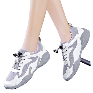 Women Hot Sale Sport Casual Shoes Minimalist Solid Color Mesh <b>Height</b> Increasing Rubber <b>Insole</b> Autumn Walking Running Sneakers - Product Image 1