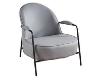 Fauteuil d'appoint moderne et minimaliste, avec assise rembourrée en éponge, structure en fer, inclinable, pour salon d'hôtel ou de séjour.