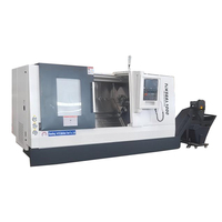 Tour CNC TCK56A/1000 S, broche A2-6, tourelle servo à 8 stations, rail linéaire à rouleaux, contre-pointe hydraulique avec convoyeur à copeaux