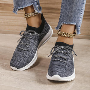 New Fashion A Women Plus Size Wedge Platform Sneakers <span class=keywords><strong>scarpe</strong></span> sportive Casual <span class=keywords><strong>stringate</strong></span> Mesh <span class=keywords><strong>scarpe</strong></span> vulcanizzate da donna traspiranti - Product Image 5