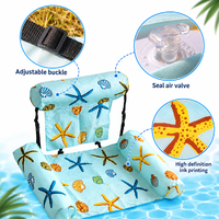 Fauteuil flottant gonflable pour piscine, hamac aquatique recouvert de tissu avec dossier, chaise longue flottante portable pour piscine, plage, été