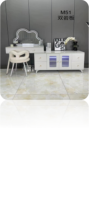 Coiffeuse moderne avec plateau en cristal et verre trempé, miroir LED effet nuage, et commode large, pour la vente en gros