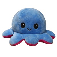 En gros, Peluche poulpe mignonne double face réversible, coussin et jouet animal en peluche