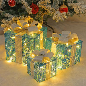 Grote Metalen Kerstversiering Verlichting Milieuvriendelijke Montage Geschenkdozen Voor Winkelcentra En Hotels Scene Setup - Product Image 2