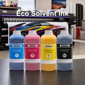 Tinta de inyección de tinta solvente ecológica CMYK de 1000 ml, de bajo olor y color estable, para impresión de carteles publicitarios en exteriores con impresoras Epson I3200, I1600 y XP600. - Product Image 1