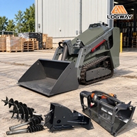 Nouveau modèle de mini-chargeuse compacte LOGWAY, entraînement à double moteur hydraulique, performances diesel puissantes pour les petits chantiers