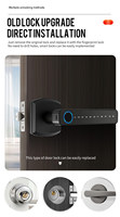 Serrure de porte intelligente TTlock Tuya en alliage d'aluminium, poignée de porte à levier C simple 5050/3585, ensemble de serrures à mortaise pour portes en bois/aluminium