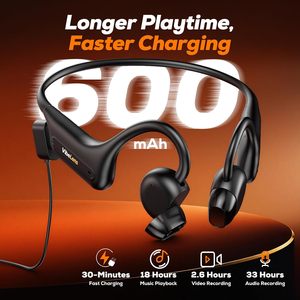 หูฟังแบบ Bone Conduction กันน้ำ IP68 สำหรับกล้องบันทึกวิดีโอ 4K มุมมองบุคคลที่หนึ่ง (POV) แบบแฮนด์ฟรี  หูฟังแบบ Open Ear สำหรับเล่นกีฬา รองรับ AI และโลโก้แบบกำหนดเอง - Product Image 6