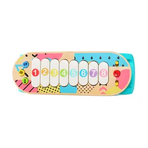 Factory Direct Großhandel Holz Kinder Spielzeug Musik instrument Klavier Xylophon mit Licht führung