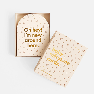 Premium 350gsm papier cartonné renard et jachère imprimés floraux et feuille d'or bébé jalon cartes boîte pour annonce de naissance - Product Image 1