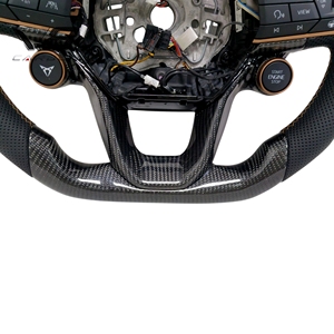 Volante de Fibra de Carbono Real Personalizado Estilo Deportivo de Carreras, Accesorios Interiores para Automóviles V8carbon para Cupra <span class=keywords><strong>Leon</strong></span> FR 19+ - Product Image 6
