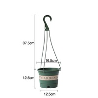 Pot de fleurs suspendu en plastique avec crochet, paniers à fleurs suspendus, support de pot de pépinière pour plantes d'extérieur et d'intérieur, jardin