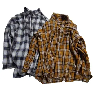 premium wholesale second hand plaid check flannel shirt ukay ukay shirts used clothes in bulk
