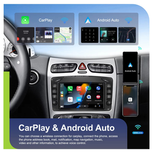 Autoradio Android Podofo 7'' 4+64G avec CarPlay/Android Auto sans fil pour Mercedes-Benz/CLK/W209/E-W210/Classe C/ Radios pour voitures - Product Image 2