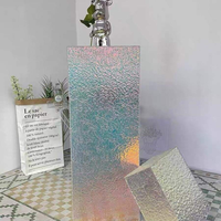 Support d'affichage en acrylique transparent à effet d'ondulation d'eau multicolore, base décorative à grain de pierre pour la décoration de la maison et des objets de collection