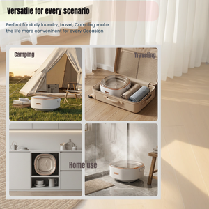 Mini Lavadora Portátil Plegable de Plástico con Centrifugadora, Capacidad de 3.43 Galones, para Ropa de Bebé, Calcetines, Viajes, Dormitorios y Campamentos - Product Image 5