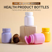 Nouvelles boîtes vides de 80 ml en plastique PET rose avec bouchon à vis pour emballage de capsules, impression sérigraphique, pour médicaments, pilules, compléments alimentaires, marque SanZhi