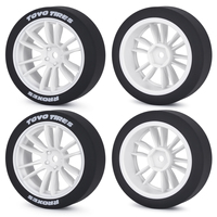 Ensemble de pneus et jantes RC 1/10 pour drift, moyeu hexagonal 12 mm pour Tamiya TT01 TT02 XV01 PTG-2 Kyosho HPI HSP, amélioration pour voitures de tourisme sur route