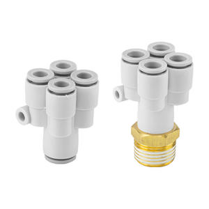 Copper Five-Way Y-Type <b>Quick</b>-Connect Pneumatic PU Hose with KQ2UD08-06-04 Reducing <b>Connector</b> to Four-Way 6-8-4 Pipe Fittings - Product Image 2