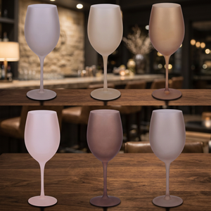 Set di 6 Calici da Vino Satinati da 650ml con Effetto Ghiaccio, Artigianali in Vetro Color Cioccolato Villa d'Este Home Tivoli per Happy Hour - Product Image 2