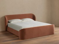 Modernes Luxus-Massivholzbettgestell Designer Weißes Gepolstertes Plattformbett Holzbetten für Schlafzimmer-Sets Luxushotel