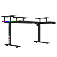 Bureau de jeu réglable Beisijie, nouveau modèle, RGB, pour ordinateur, électrique, en forme de U, grande table