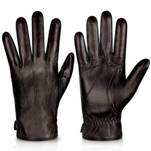 Usine en gros hommes en cuir de mouton véritable rétro chaud écran tactile extérieur gants d'hiver plaine usage quotidien et sportif - Product Image 1