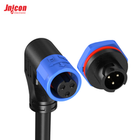 Connecteur M12 3 broches mâle-femelle à angle droit surmoulé, ensemble 7A 300V IP67 avec verrouillage fileté pour capteur