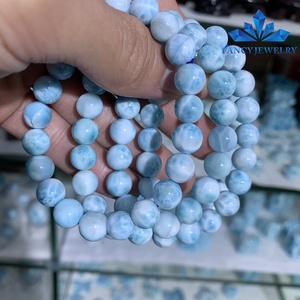 Venta al por Mayor de Cuentas de Larimar Azul Natural Dominicano, Precios de Pulseras de Larimar para Mujeres y Hombres - Product Image 5
