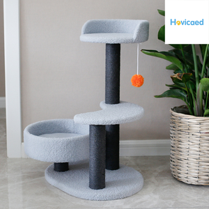 Perlengkapan Kucing Ramah Lingkungan Mewah Klasik dari Kayu Pinus yang Tahan Lama, Tiang Garuk & Pohon Kucing yang Berkelanjutan - Product Image 4