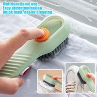 Brosse à chaussures multifonction à décharge automatique de liquide, nettoyeur de chaussures à poils souples, outil de nettoyage, 1/2 pièces