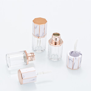 Tube de brillant à lèvres octogonal en marbre 5ml, vide, rechargeable, emballage cosmétique, fournitures d'artisanat - Product Image 3