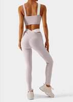 Aoyema Nouvelle couleur de contraste haute élastique antichoc soutien-gorge de sport vêtements d'entraînement en vrac personnaliser Gym sous-vêtements femmes course Yoga ensemble