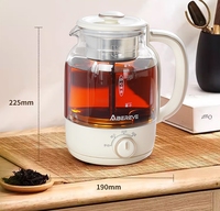 Bouilloire électrique domestique de 1,5 L, chauffe-thé en verre, bouton de contrôle de la température, puissance de 800 W, modes manuel/automatique, chauffe-thé