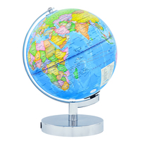 Globo Terráqueo Giratorio Educativo de Geografía de 8 Pulgadas con Iluminación Blanca, Globo Mundial con Soporte, Globo Terráqueo para Niños, Herramienta de Enseñanza