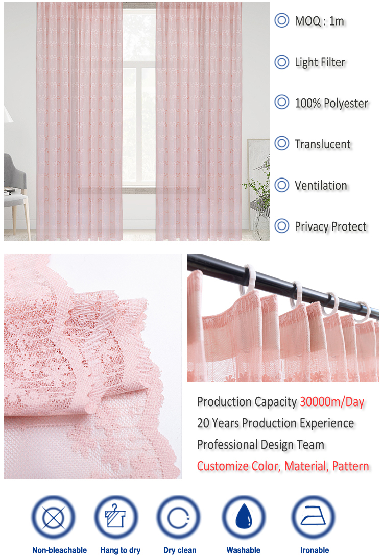 Filet de rideau tissé de luxe, en dentelle, Durable et de haute qualité