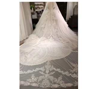 Voile de mariée 5 mètres de long voile de mariage en <span class=keywords><strong>dentelle</strong></span> avec peigne accessoires de mariage - Product Image 1