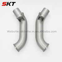 Downpipe 300 CPSI pour BMW G30 M550i N63, spécifications allemandes, sablé, avec bouclier thermique gaufré et soudures TIG dorées