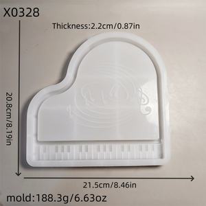 Moules de coulée en résine faits à la main pour bricolage ornements décoratifs Ins Style Silicone Piano plateau moule X0328 - Product Image 4