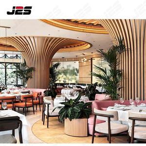 Ensemble de mobilier de restaurant moderne de haute qualité J2S, canapé en velours, table et chaises en bois pour restaurants et bars - Product Image 3