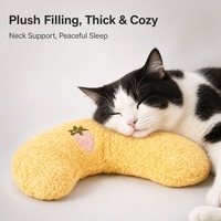 Coussin en forme de U pour chat, en polaire douce et peluche, pour chiens et chats, confort pour un sommeil profond, fournitures pour animaux de compagnie, jouet pour animaux