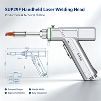 Pistolet de soudage laser portable refroidi par air SUP29F 1200W, adapté aux machines de soudage laser refroidies par air