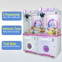 Machine à griffes rose avec éclairage, jeu d'arcade, machine à griffes pour centre commercial